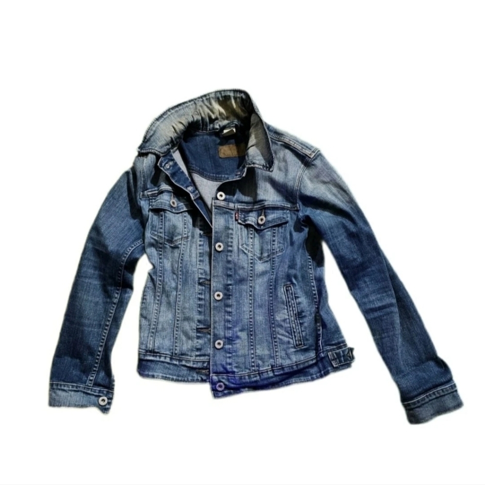 Levis Jean Vintage 80s Denim Jacket Womens Small Blue Grunge Trucker Hippie